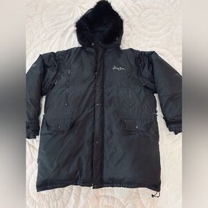 Sean John Puffer DOWN PARKA COAT JACKET 2 in 1  XXL BLACK Hood Y2K